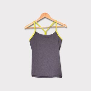 Lululemon Grey and Neon Yellow Sports Bra Top Sz 8